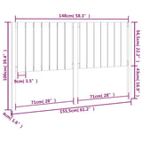 Bed Headboard Black 155.5x4x100 cm Solid Wood Pine - Rear View