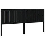 Bed Headboard Black 185.5 cm Solid Wood Pine
