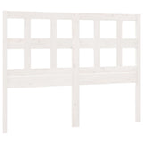 Bed Headboard White 140.5 cm Solid Wood Pine - Front View