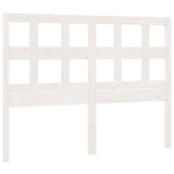 Bed Headboard White 155.5 cm Solid Wood Pine - Front View