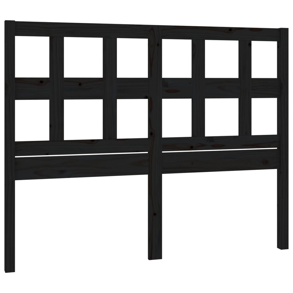 Bed Headboard Black 155.5x4x100 cm Solid Wood Pine
