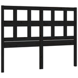 Bed Headboard Black 155.5x4x100 cm Solid Wood Pine - Front View