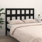 Bed Headboard Black 155.5x4x100 cm Solid Wood Pine - Side View