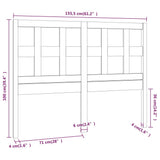 Bed Headboard Black 155.5x4x100 cm Solid Wood Pine