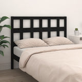 Bed Headboard Black 185.5 cm Solid Wood Pine - Side View