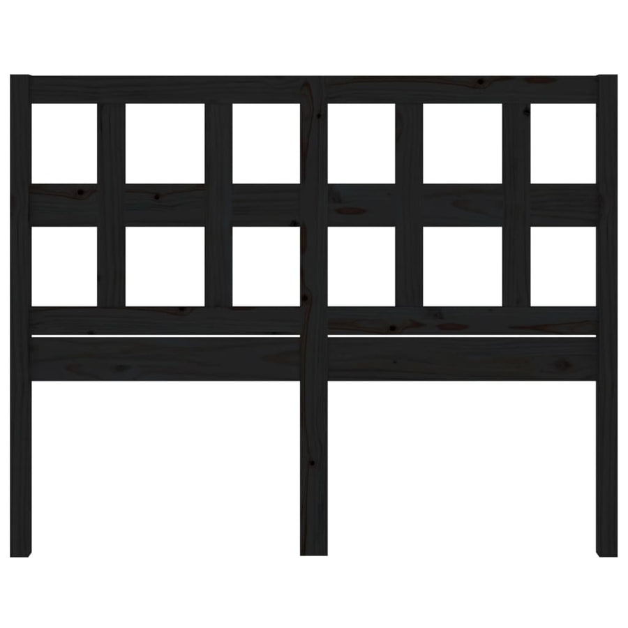 Bed Headboard Black 185.5 cm Solid Wood Pine