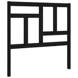 Bed Headboard Black 95.5 cm Solid Wood Pine - Front View