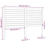 Bed Headboard 141x4x100 cm Solid Wood Pine - Rear View