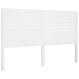 Bed Headboard White 141x4x100 cm Solid Wood Pine - Front View