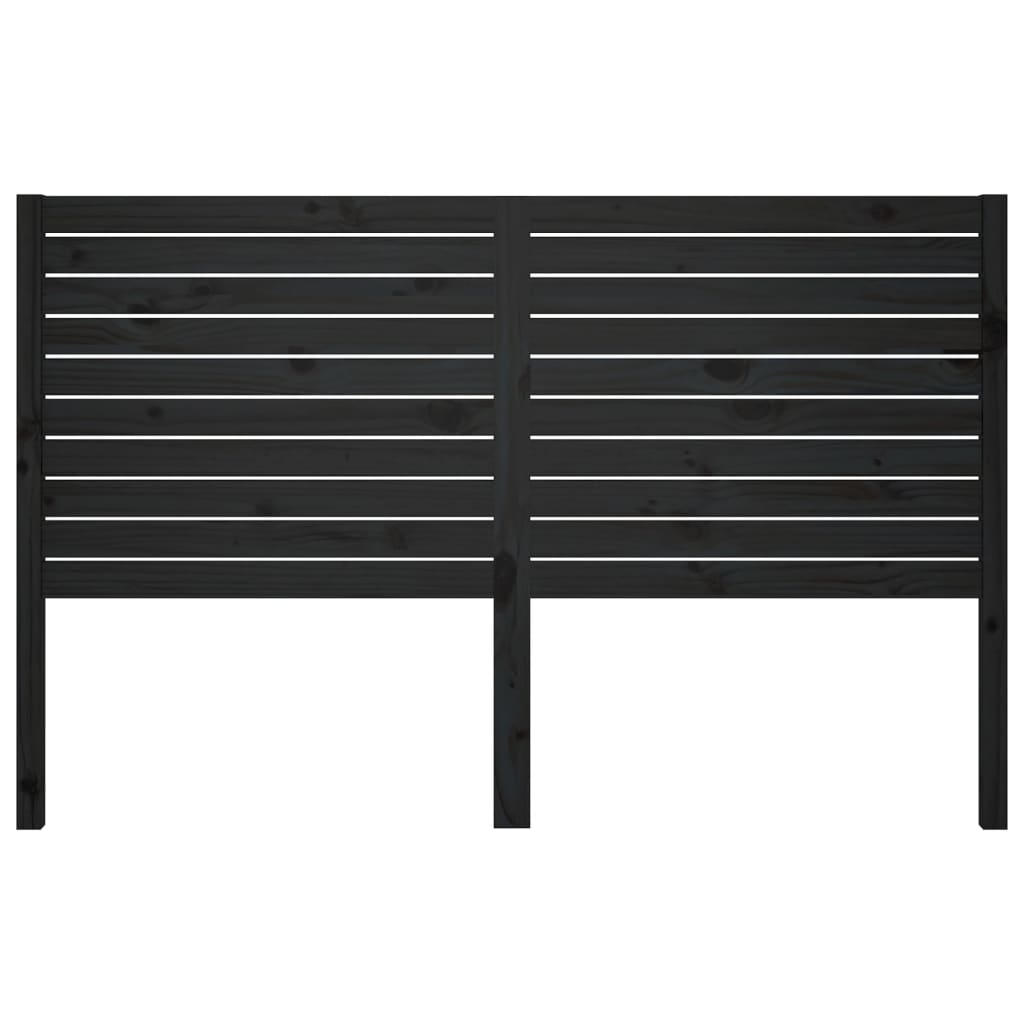 Bed Headboard Black 141 cm Solid Wood Pine