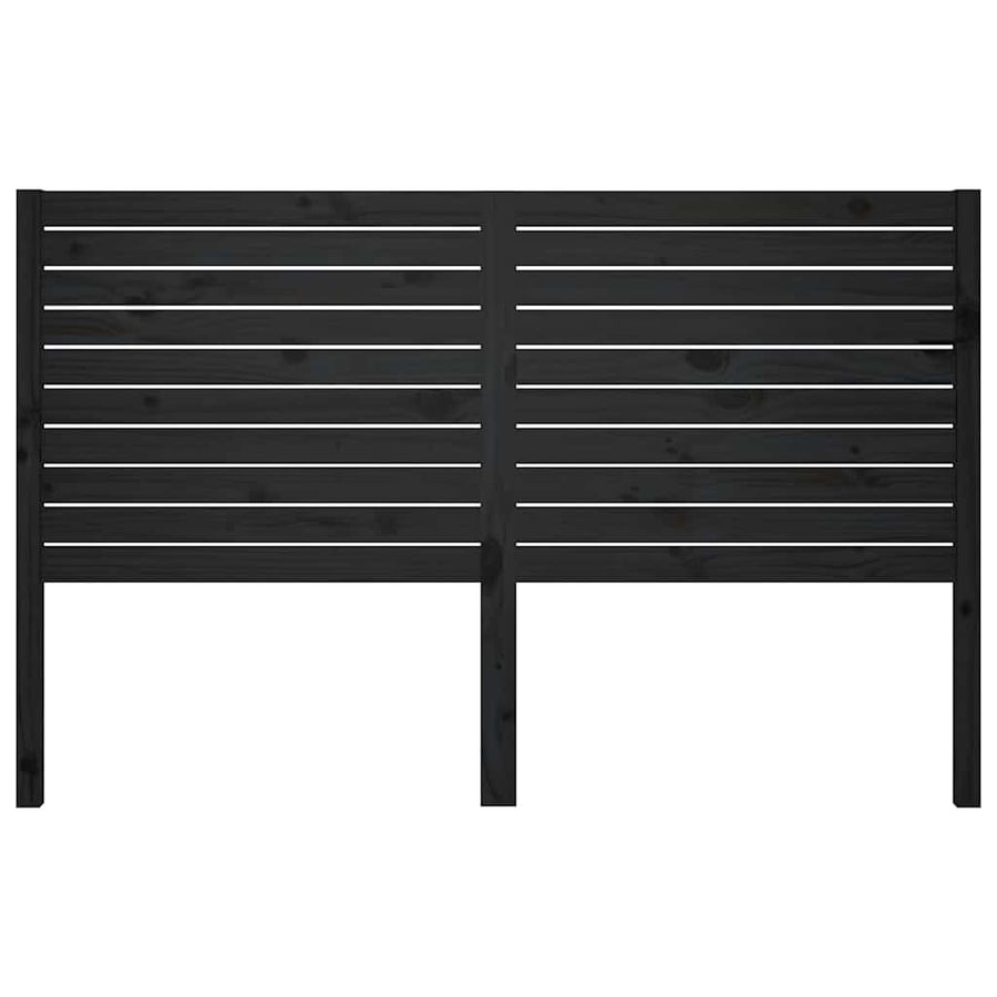 Bed Headboard Black 141 cm Solid Wood Pine