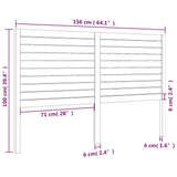 Bed Headboard Black 156x4x100 cm Solid Wood Pine