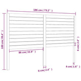 Bed Headboard White 186x4x100 cm Solid Wood Pine - Rear View