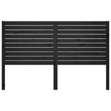Bed Headboard Black 186 cm Solid Wood Pine - Side View