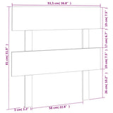 Bed Headboard White 93.5 cm Solid Wood Pine