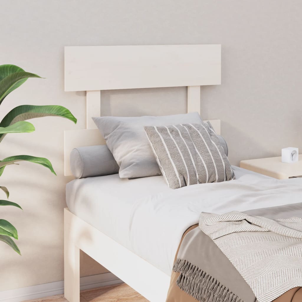Bed Headboard White 93.5 cm Solid Wood Pine