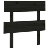 Bed Headboard Black 93.5 cm Solid Wood Pine - Front View