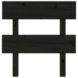 Bed Headboard Black 93.5 cm Solid Wood Pine - Side View