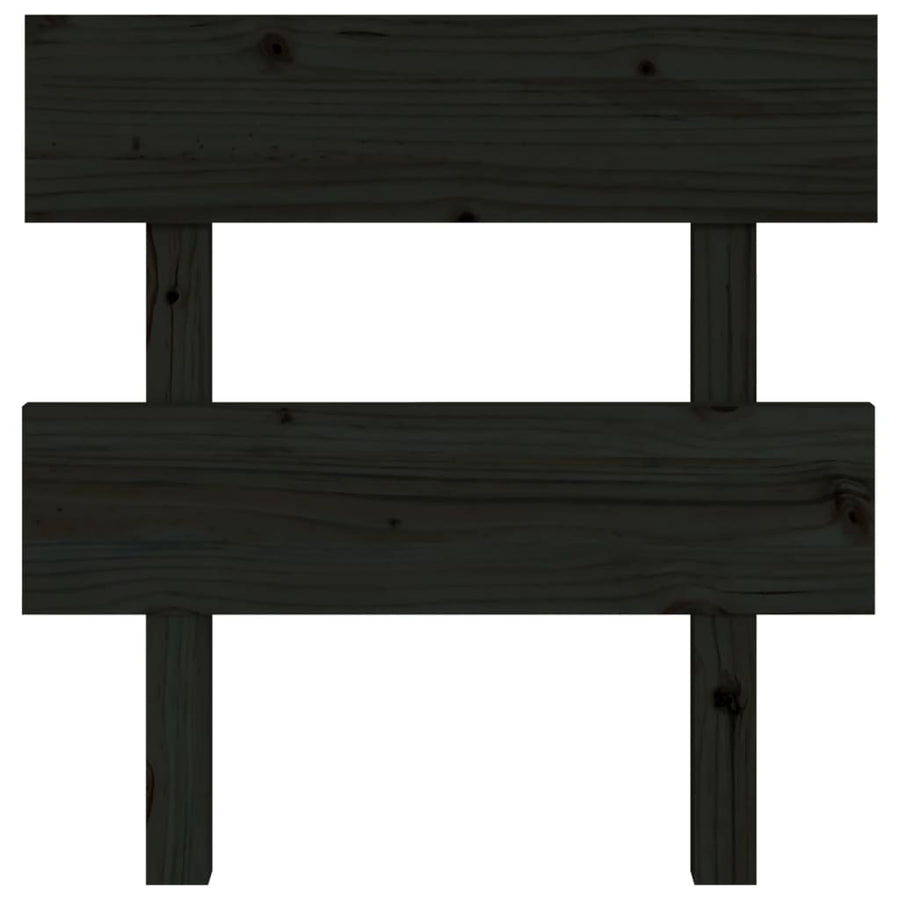 Bed Headboard Black 93.5 cm Solid Wood Pine