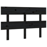 Bed Headboard Black 138 cm Solid Wood Pine - Front View