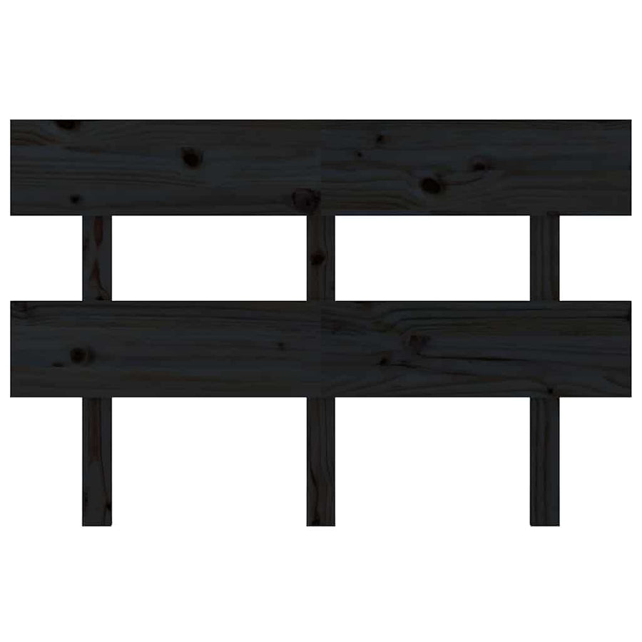 Bed Headboard Black 138 cm Solid Wood Pine