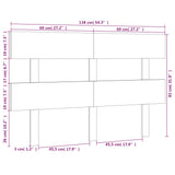 Bed Headboard Black 138 cm Solid Wood Pine