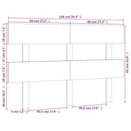 Bed Headboard Black 138 cm Solid Wood Pine