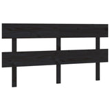 Bed Headboard Black 154 cm Solid Wood Pine - Front View