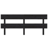 Bed Headboard Black 184 cm Solid Wood Pine - Side View