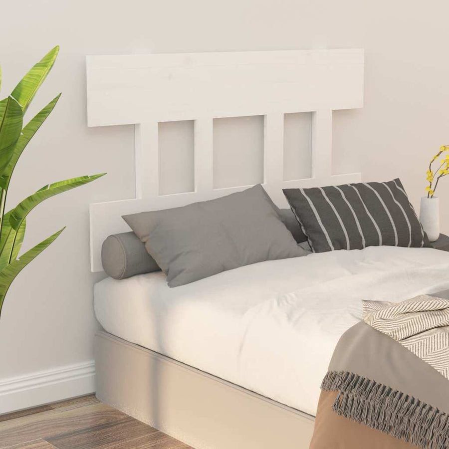 Bed Headboard White 93.5 cm Solid Wood Pine