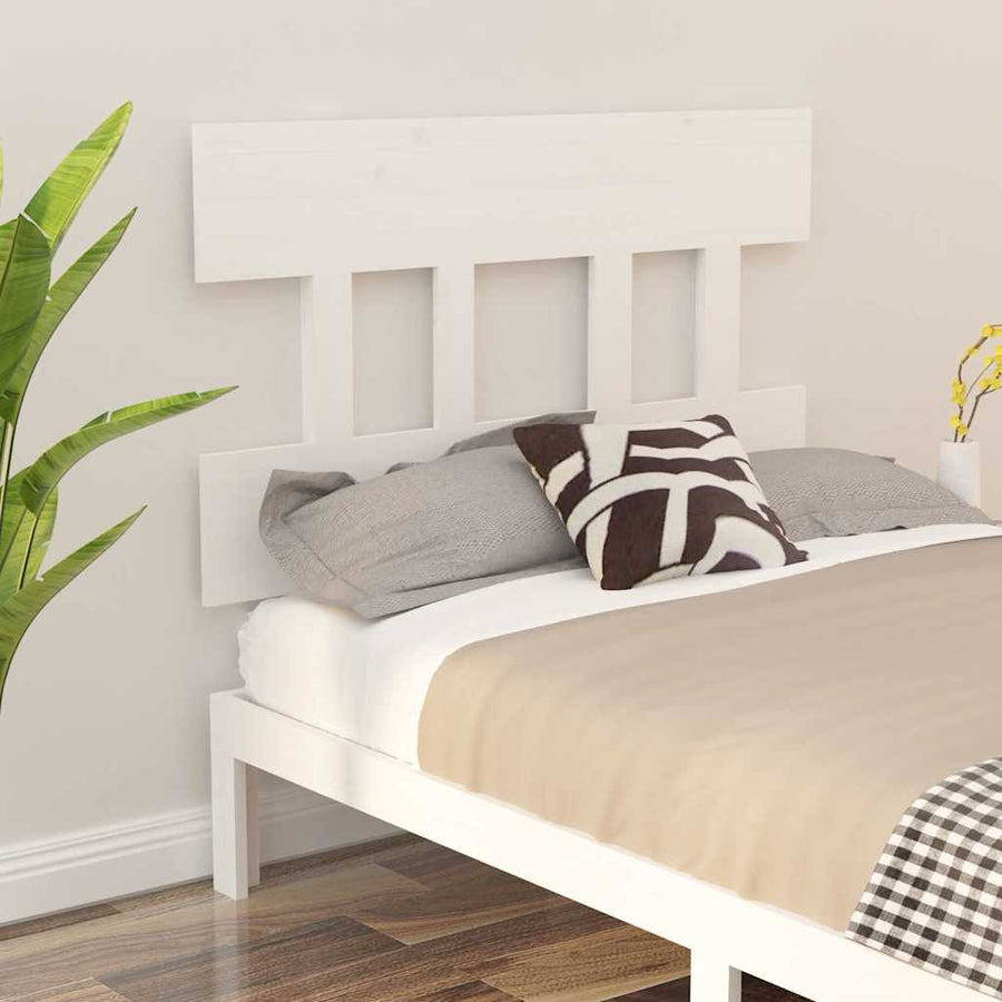 Bed Headboard White 93.5 cm Solid Wood Pine