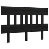 Bed Headboard Black 138.5 cm Solid Wood Pine - Front View