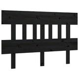 Bed Headboard Black 153.5 cm Solid Wood Pine - Front View