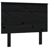 Bed Headboard Black 94x6x82.5 cm Solid Wood Pine - Front View