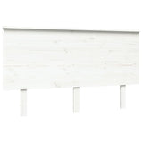 Bed Headboard White 139 cm Solid Wood Pine - Front View