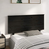 Bed Headboard Black 139 cm Solid Wood Pine - Top-Down View