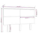 Bed Headboard Black 139 cm Solid Wood Pine - Rear View