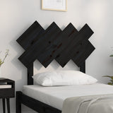 Bed Headboard Black 92 cm Single Solid Wood Pine - Side View