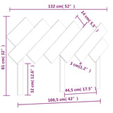Bed Headboard 132 cm Solid Wood Pine - Rear View