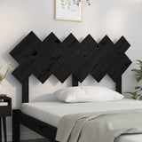Bed Headboard Black 132 cm Solid Wood Pine - Side View