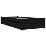 Bed Frame without Mattress with Drawers Black 90x190 cm - Side View