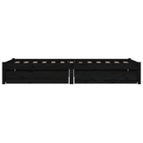Bed Frame without Mattress with Drawers Black 90x190 cm - Top-Down View
