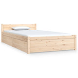 Bed Frame without Mattress with Drawers 90x190 cm - Front View