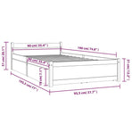 Bed Frame without Mattress with Drawers 90x190 cm