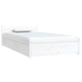 Bed Frame without Mattress with Drawers White 90x190 cm - Side View