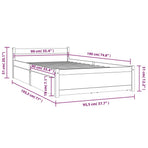 Bed Frame without Mattress with Drawers Black 90x190 cm