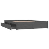 Bed Frame without Mattress with Drawers Grey 135x190 cm