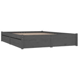 Bed Frame without Mattress with Drawers Grey 135x190 cm - Top-Down View