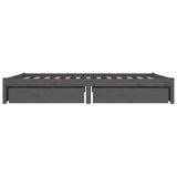Bed Frame without Mattress with Drawers Grey 135x190 cm