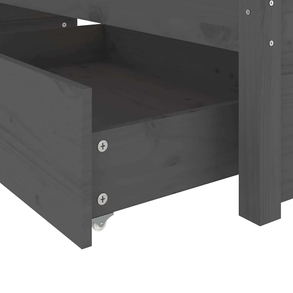 Bed Frame without Mattress with Drawers Grey 135x190 cm